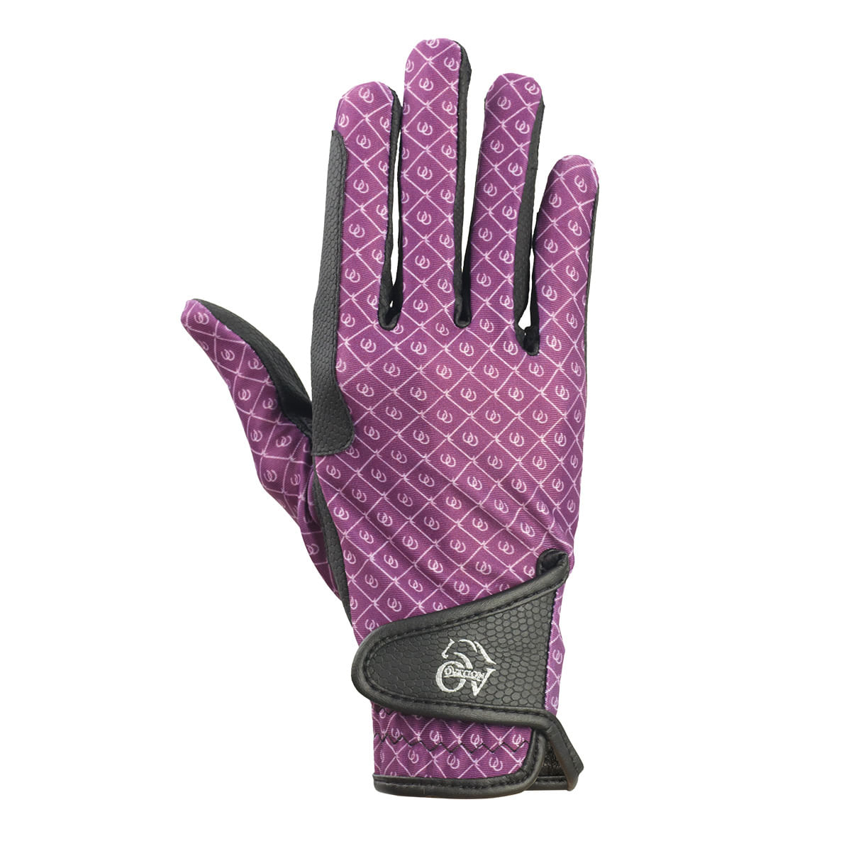 Ovation Cool Rider Gloves Plum Horseshoes Ovation470994Plum