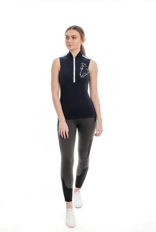 Horseware Women's Knee Patch Riding Tights - Charcoal