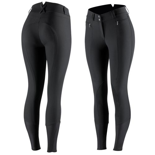 Horze Women's Angelina Knee Patch Breeches - Black