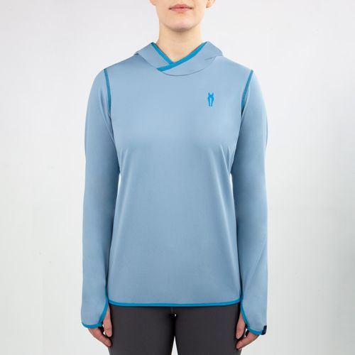 Irideon Women's Air-Tech Baselayer Hoodie - Mineral Blue/Stellar Blue