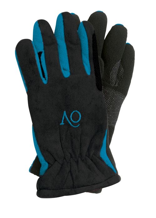 Ovation Kids' Polar Sued Fleece Glove - Black/Turquoise