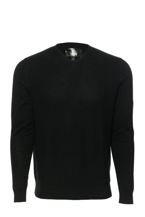 Alessandro Albanese Men's Milano Classic V Neck Sweater - Black