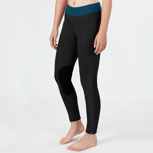 Irideon Women's Synergy Knee Patch Tights - Black/Baltic Blue