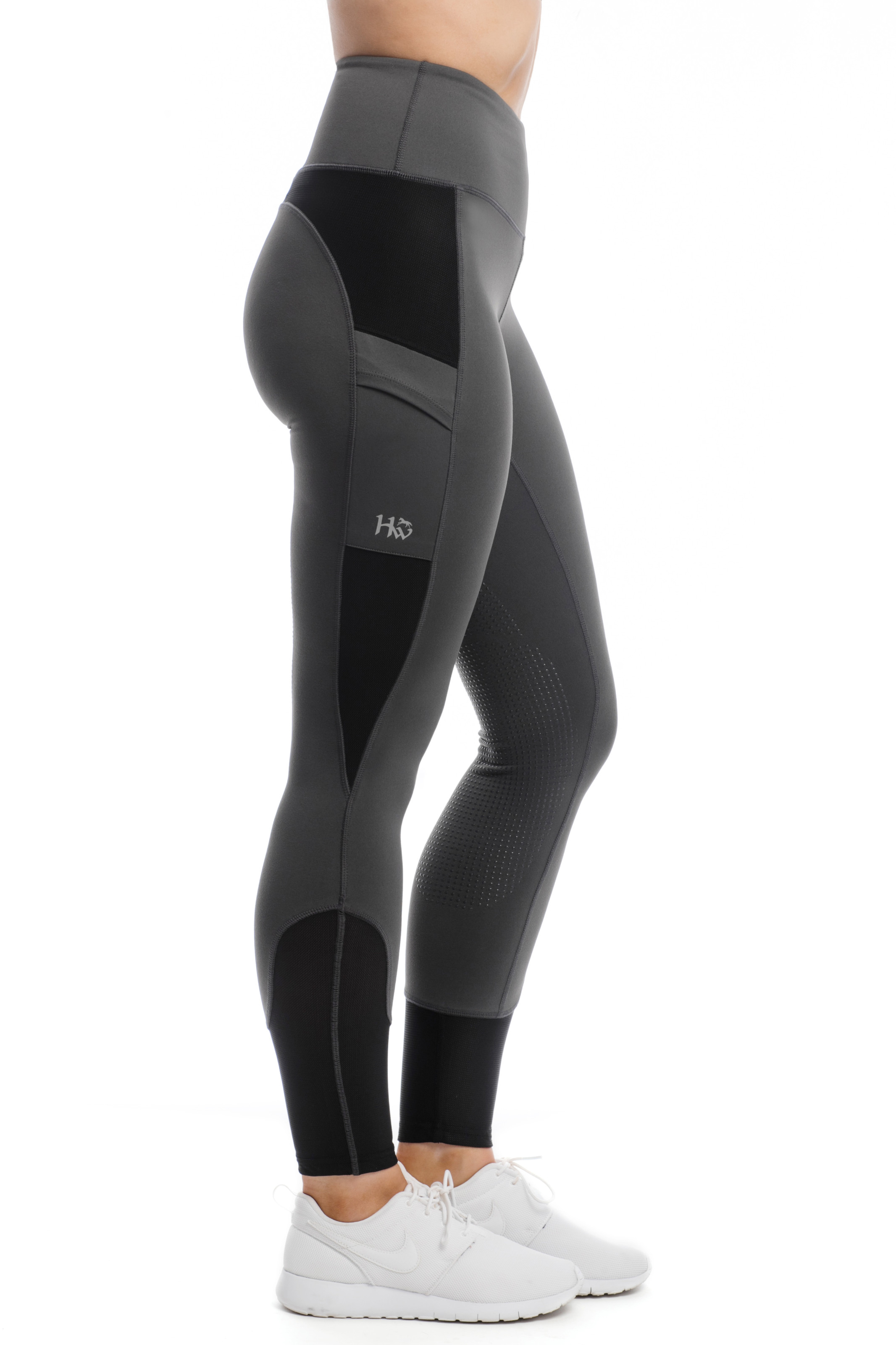 Horseware Women's Silicon Grip Riding Tights Charcoal