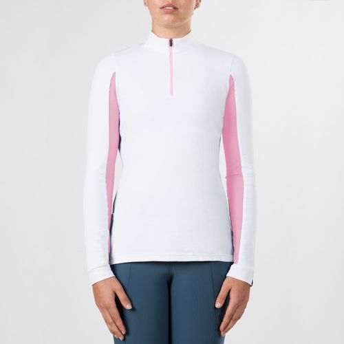 Irideon Women's CoolDown IceFil Long Sleeve Jersey - White/Pink Sunrise