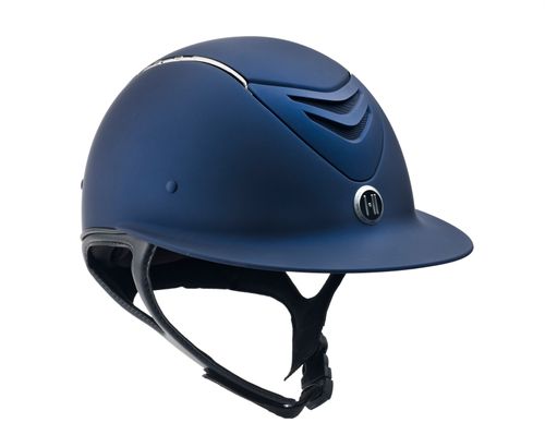 One K Avance Wide Brim Chrome Stripe Helmet - Navy Matte
