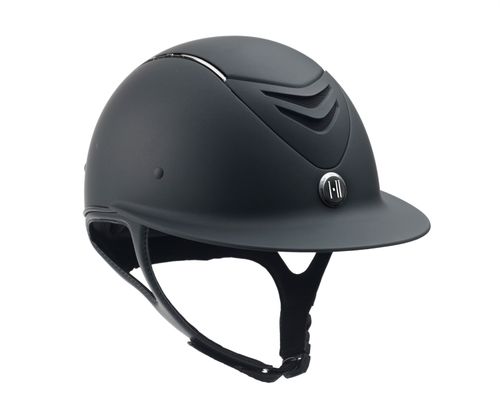 One K Avance Wide Brim Chrome Stripe Helmet - Black Matte