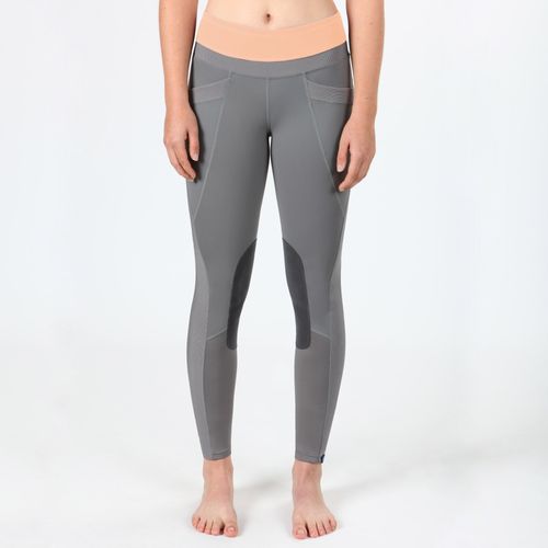 Irideon Kids' Synergy Knee Patch Tights - Dove Grey/Radiant Peach