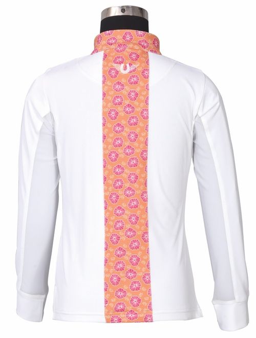 TuffRider Kids' Athena EquiCool Riding Sport Shirt - White/Orange