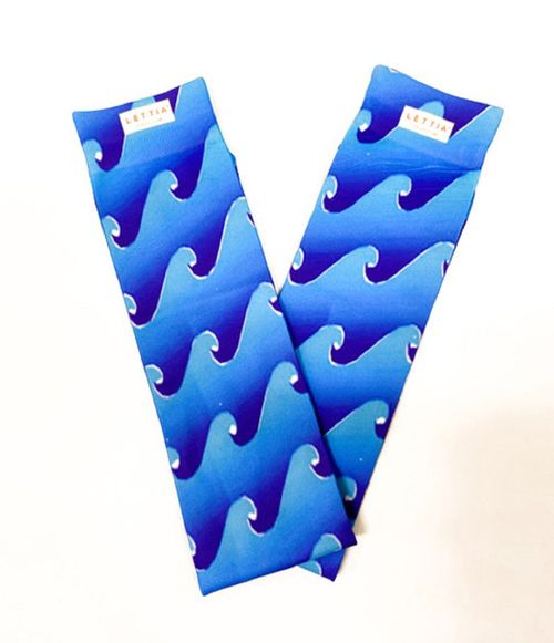 Lettia Women's Boot Socks - Blue Wave Print