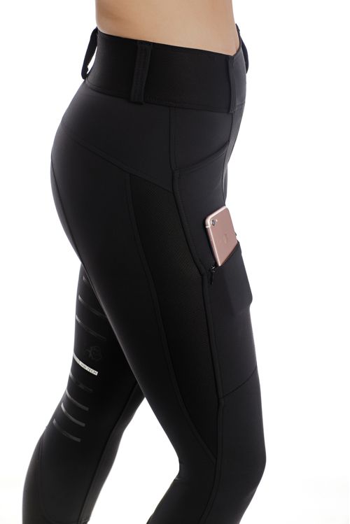 Horseware Women's Hybrid Aqua Pull-Up Knee Patch Breeches - Black