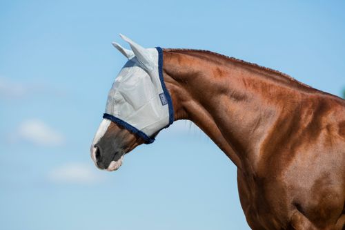 Amigo Fly Mask - Silver/Navy