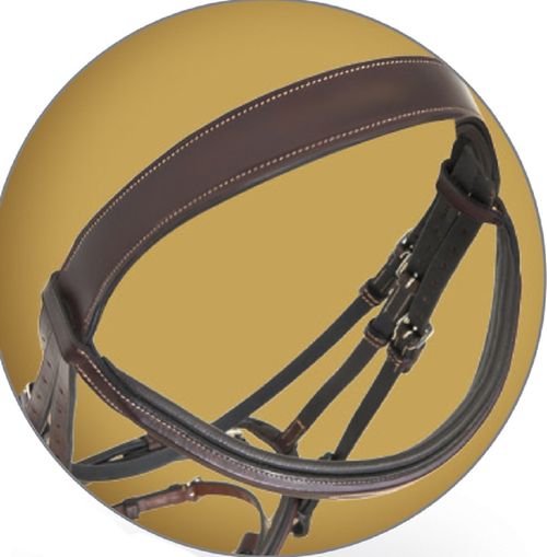 Pessoa PRO Fancy Stitched Raised Bridle - Dark Brown