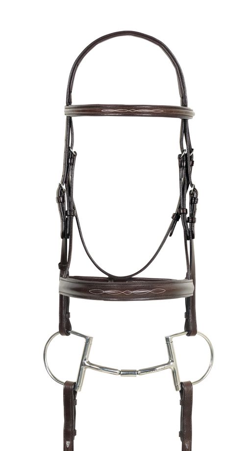 Camelot Fancy Round Wide Padded Monocrown Bridle - Brown