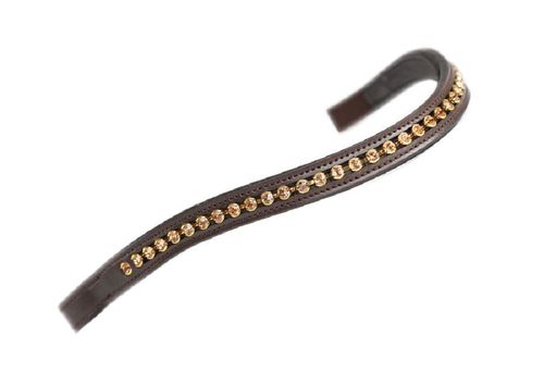 Shires Aviemore Large Diamante Browband - Havana/Gold