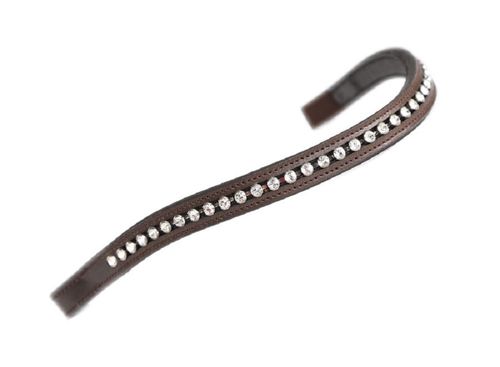 Shires Aviemore Large Diamante Browband - Havana/Clear