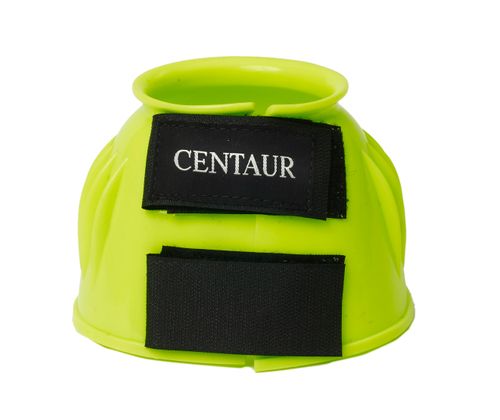 Centaur PVC Ribbed Double Hook and Loop Bell Boots - Lime Green