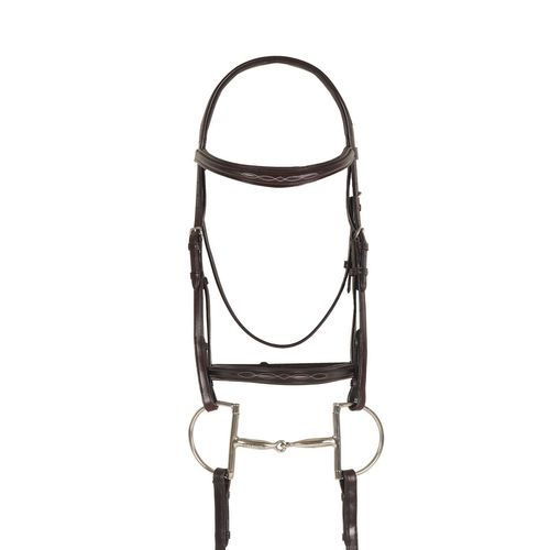 Ovation Breed Fancy Raised Padded Quarter Horse Bridle - Brown