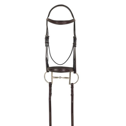 Ovation ATS Fancy Sitich Square Raised Taper Nose Bridle - Dark Brown