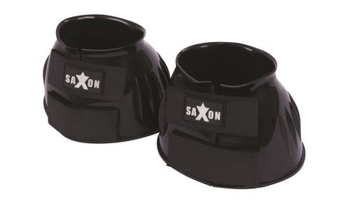 Saxon Double Tape PVC Ribbed Bell Boots - Black