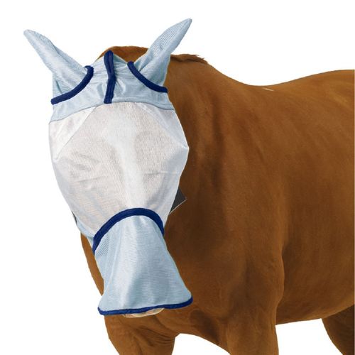 Ovation Super Fly Mask w/Nose - Lt.Blue/Navy