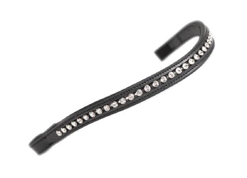 Shires Aviemore Large Diamante Browband - Black/Clear