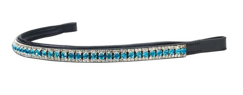 Ovation Tiffany Browband - Clear/Turquoise