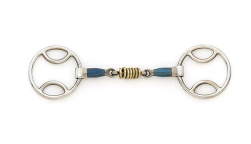 Centaur Double Jointed Disk Loop Ring Gag - Blue Steel