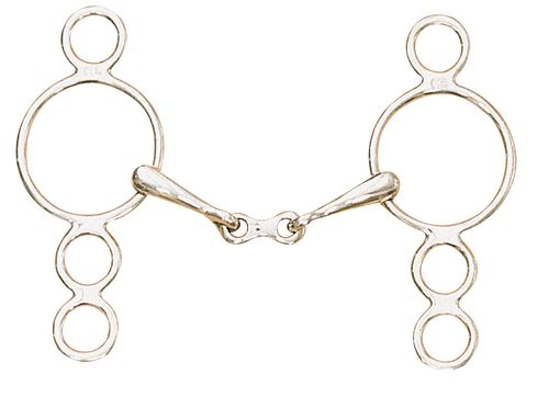 Centaur French Link 3-Ring Gag - Stainless Steel