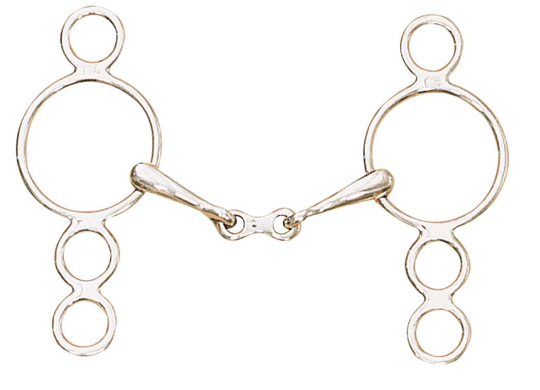Centaur Stainless Steel Small Cheek 3-Ring Gag with Center Peanut Bit main image 1