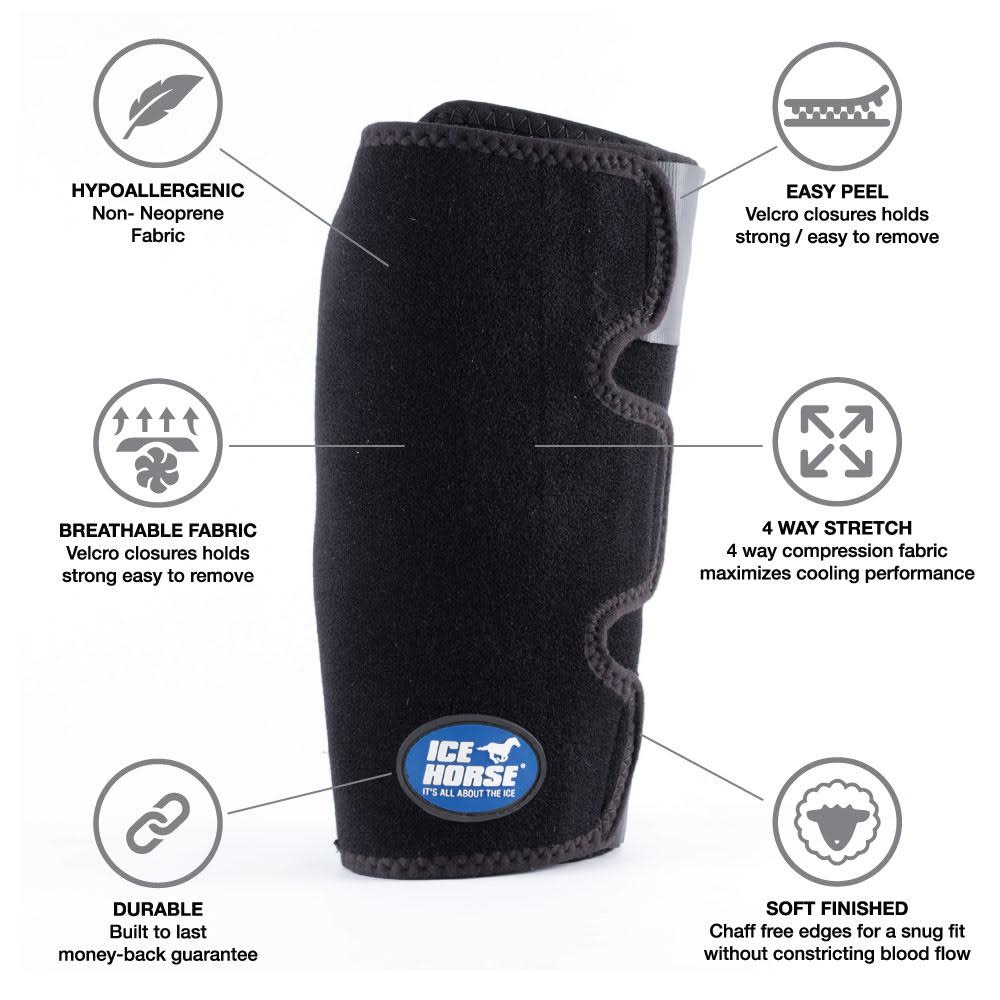 Ice Horse Knee Wrap Black Ice HorseIH5000Black