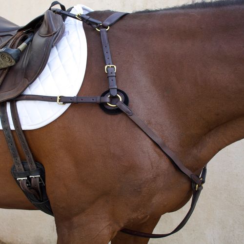 Nunn Finer 5-Way Hunting Breastplate with Elastic - Havana/Brass