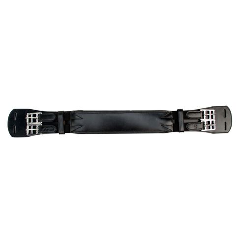 Silverleaf Padded Dressage Girth with Double Elastic Ends - Black
