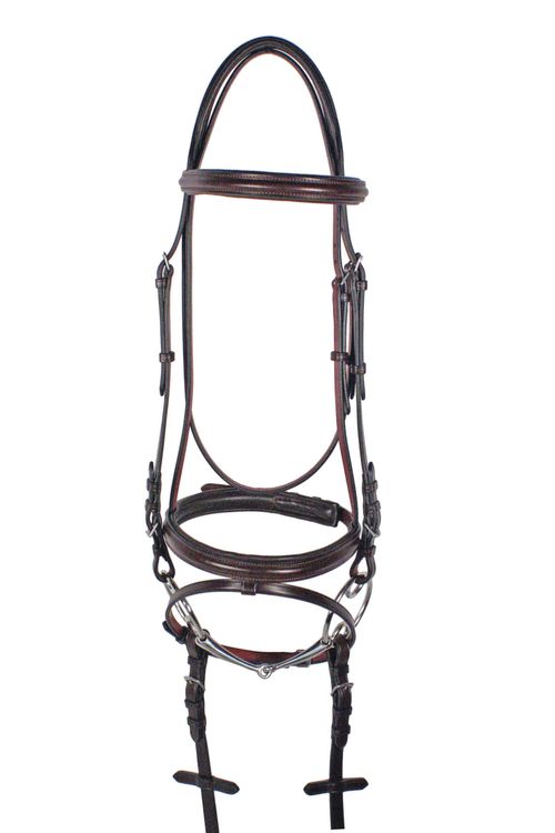 Nunn Finer Galway Flash Bridle - Havana/Zinc