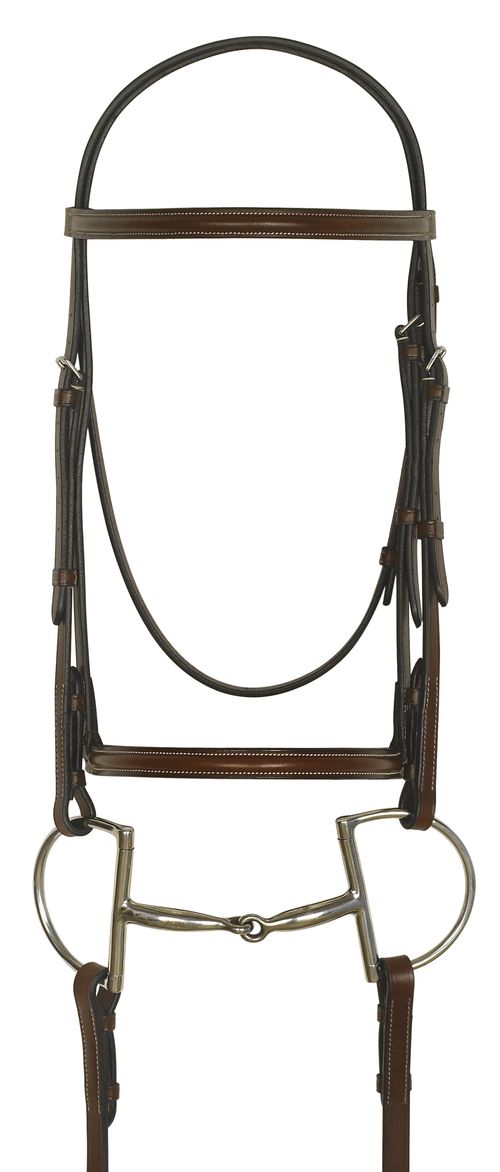 Camelot Gold Plain Raised Bridle - Australian Nut