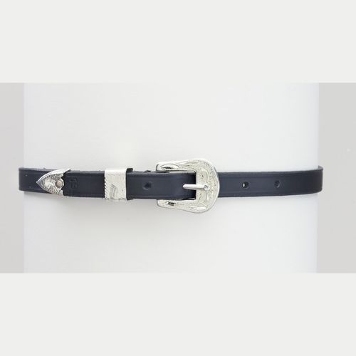 Camelot Silver Buckle Spur Straps - Black