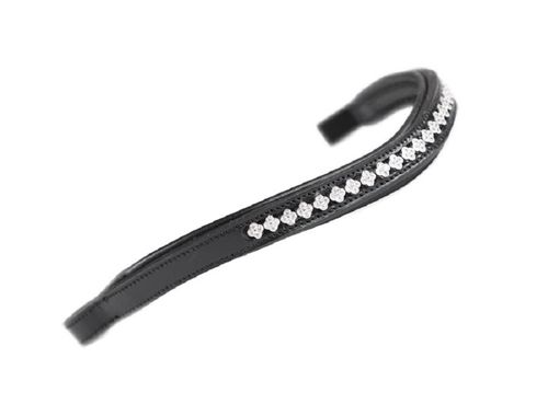 Shires Aviemore Flower Diamante Browband - Black