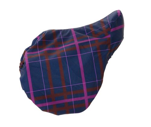 Pessoa Alpine 1200D Saddle Cover - Navy/Magenta Plaid