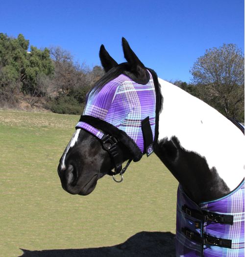 Kensington Fly Mask w/Plush Fleece Trim - Lavender Mint