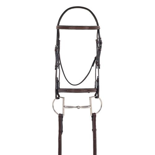 Ovation Elite Raised Fancy Stitched Comfort Crown Padded Bridle - Dark Brown