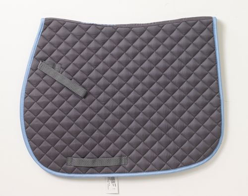Centaur Imperial Quilted Close Contact Saddle Pad - Grey w/ Lt Blue