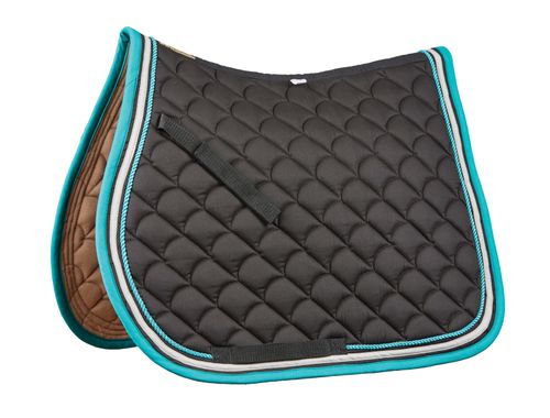 Roma Crescent All Purpose Saddle Pad - Black/Grey/Turquoise