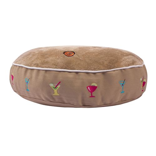 Halo Round Dog Bed - Safari/Martinis