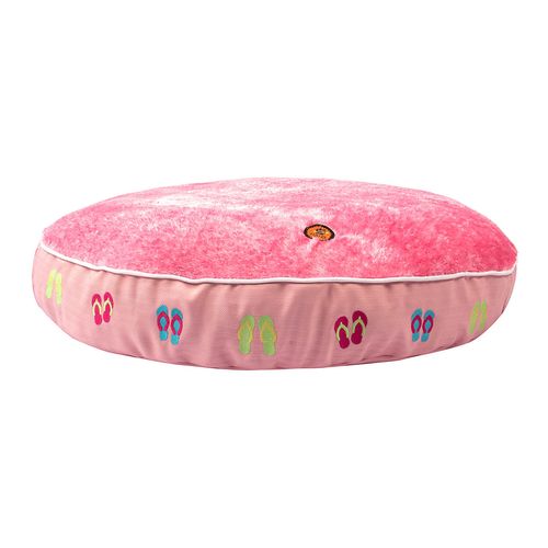 Halo Round Dog Bed - Pink/Flip Flops