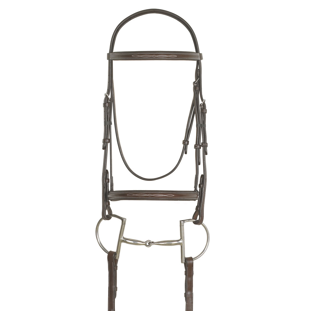 Ovation Elite Fancy Raised Padded Traditional Crown Bridle - Dark Brown ...