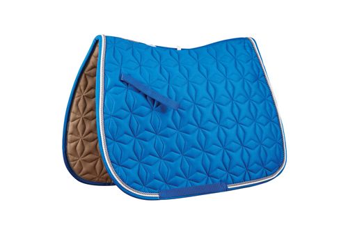 Roma Ecole Star Quilt Close Contact Saddle Pad - Blue/White/Grey