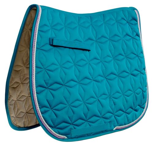 Roma Ecole Star Quilt Close Contact Saddle Pad - Teal/White/Lavender