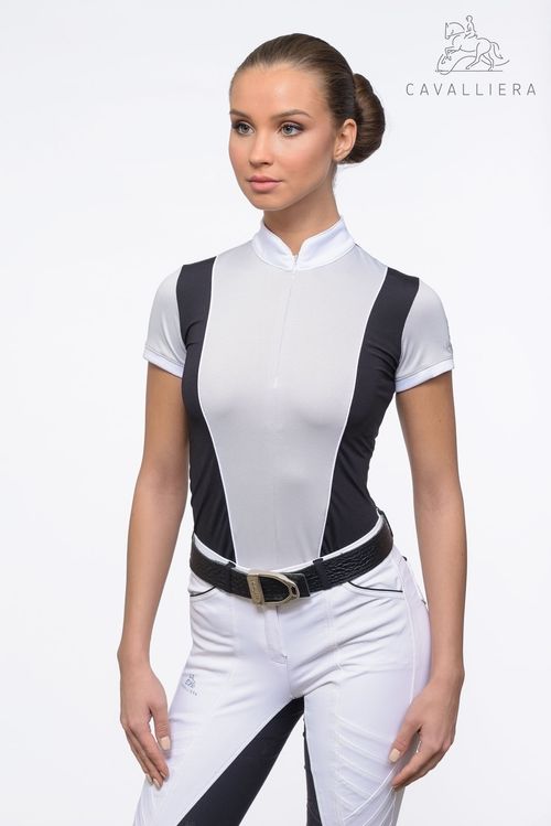 Cavalliera Women's Flair Short Sleeve Show Shirt - Black/Grey