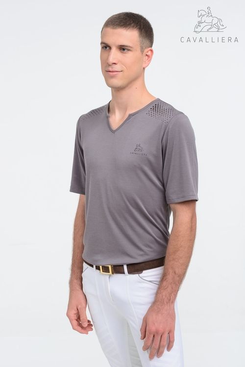Cavalliera Men's Style Short Sleeve Tee Shirt - Grey