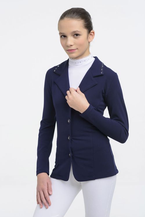 Cavalliera Kids' Crystal Second Skin Show Jacket - Navy Blue